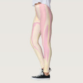 Farbenfrohe Marmorwellenmuster | Abstrakt rosa Leggings (Links)