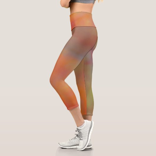 Farbenfrohe Marmorwolken Capri Leggings (Links)