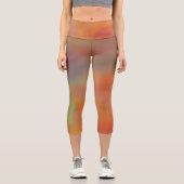Farbenfrohe Marmorwolken Capri Leggings (Vorderseite)
