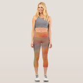 Farbenfrohe Marmorwolken Capri Leggings (Vorderseite)