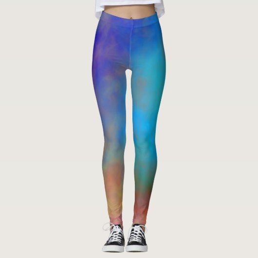 Farbenfrohe Marmorwolken Leggings (Vorderseite)