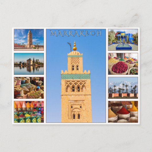 Farbenfrohe marokkanische Architektur Postkarte (Vorderseite)