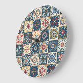 Farbenfrohe marokkanische Fliesen, herrliches, nah Große Wanduhr (Winkel)