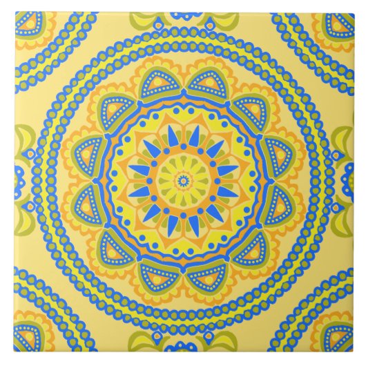 Farbenfrohe marokkanische Keramik Tile Fliese (Vorderseite)
