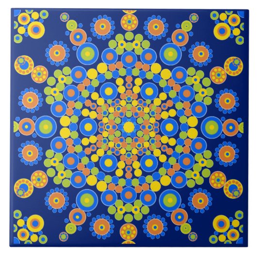 Farbenfrohe marokkanische Mosaik-Keramik Tile Fliese (Vorderseite)