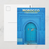 Farbenfrohe marokkanische North Medina Blue Old Ci Postkarte (Vorne/Hinten)