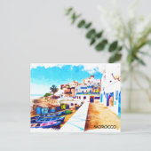 Farbenfrohe Marokko Reisen Wasserfarbe Postkarte (Stehend Vorderseite)