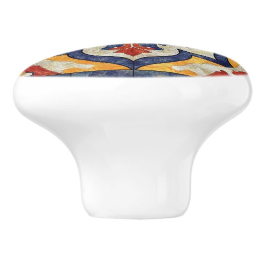 Farbenfrohe Marracash Tile Design Keramikknauf (Seitenansicht)