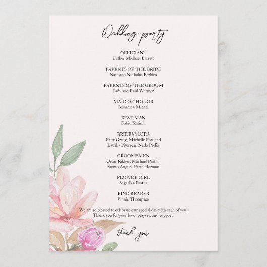 Farbenfrohe Marrissa Wasserfarbe Handgemalte Prog Programm (Rückseite)