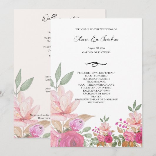 Farbenfrohe Marrissa Wasserfarbe Handgemalte Prog Programm (Vorne/Hinten)