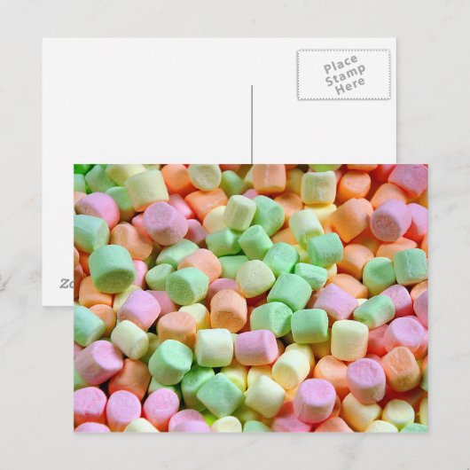 Farbenfrohe Marshmallows Postkarte (Vorne/Hinten)