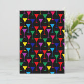 Farbenfrohe Martini-Cocktail-Muster Einladung (Stehend Vorderseite)