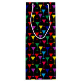 Farbenfrohe Martini-Cocktail-Muster Geschenktüte Für Weinflaschen (Rückseite)