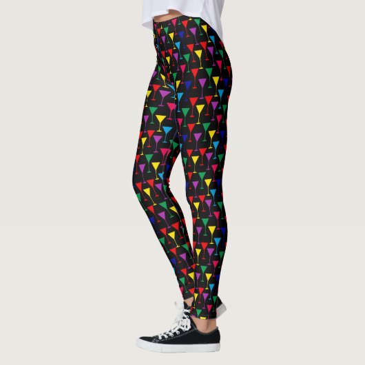Farbenfrohe Martini-Cocktail-Muster Leggings (Links)
