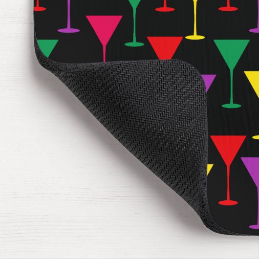 Farbenfrohe Martini-Cocktail-Muster Mousepad (Ecke)