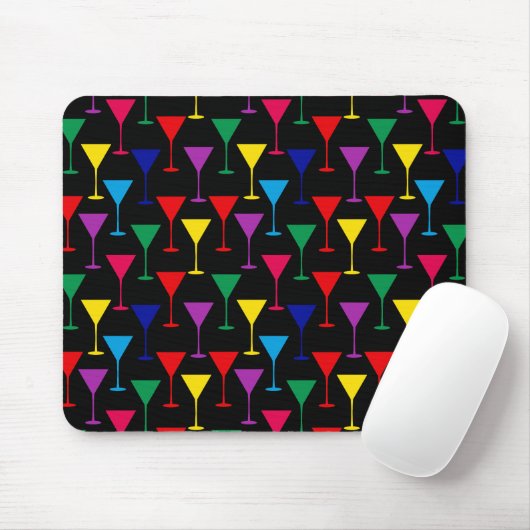 Farbenfrohe Martini-Cocktail-Muster Mousepad (Mit Mouse)