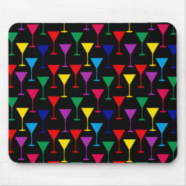 Farbenfrohe Martini-Cocktail-Muster Mousepad