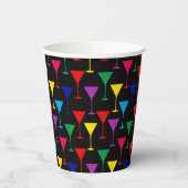 Farbenfrohe Martini-Cocktail-Muster Pappbecher (Links)