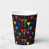 Farbenfrohe Martini-Cocktail-Muster Pappbecher (Rechts)