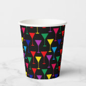 Farbenfrohe Martini-Cocktail-Muster Pappbecher (Vorderseite)