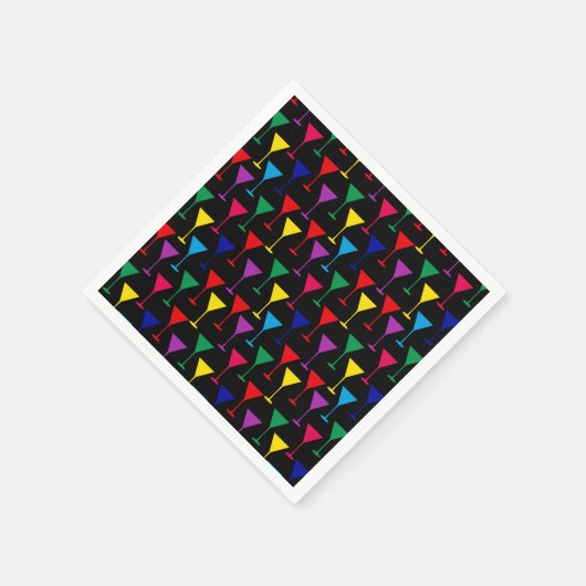 Farbenfrohe Martini-Cocktail-Muster Serviette (Ecke)