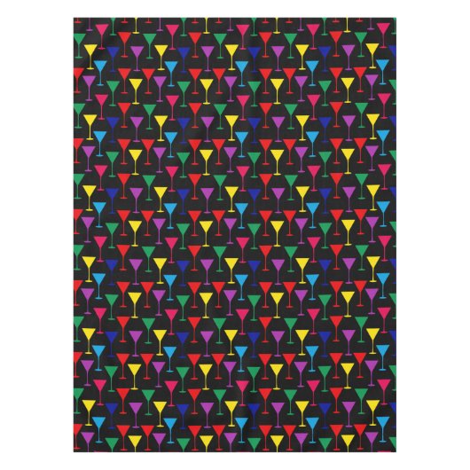 Farbenfrohe Martini-Cocktail-Muster Tischdecke (Vorderseite)