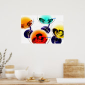 farbenfrohe Martini Poster (Küche)