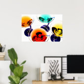 farbenfrohe Martini Poster (Heimbüro)