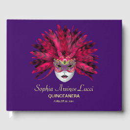 Farbenfrohe Masquerade Quinceañera Gästebuch