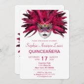 Farbenfrohe Masquerade Quinceñera Party Einladung (Vorne/Hinten)