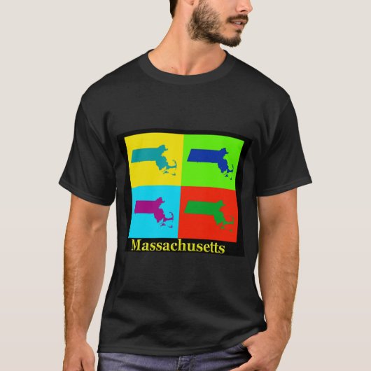 Farbenfrohe Massachusetts T-Shirt (Vorderseite)