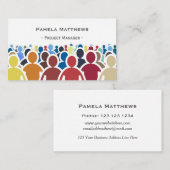 Farbenfrohe Masse der Menschen, die die Kommunikat Visitenkarte (Vorne/Hinten)