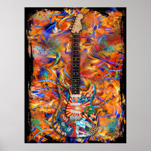Farbenfrohe, maßgeschneiderte Paint Strat Electric Poster