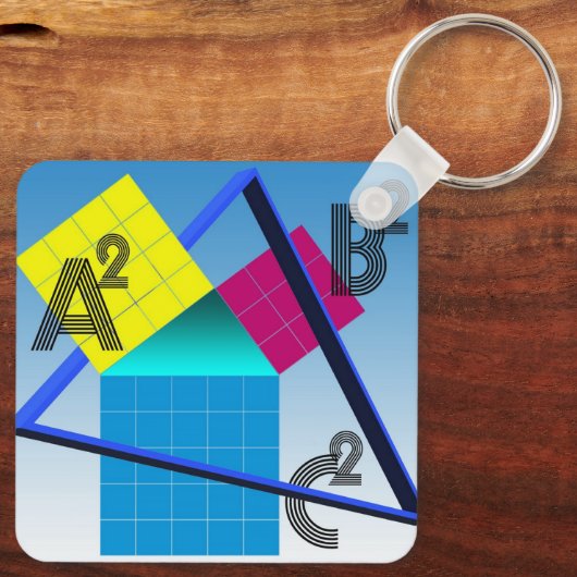 Farbenfrohe Mathematik Schlüsselanhänger (Rückseite)