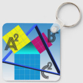 Farbenfrohe Mathematik Schlüsselanhänger (Rückseite)