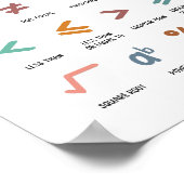 Farbenfrohe Mathematik Symbol Erziehungskunst in M Poster (Ecke)