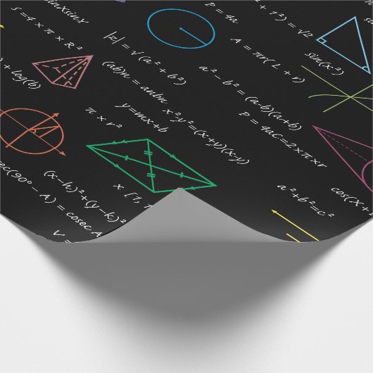 Farbenfrohe Mathematikgleichungen mathematische Fo Geschenkpapier (Ecke)