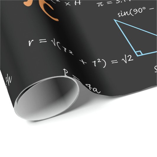 Farbenfrohe Mathematikgleichungen mathematische Fo Geschenkpapier (Rolleneckpunkt)