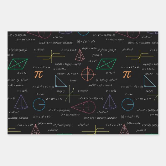 Farbenfrohe Mathematikgleichungen mathematische Fo Geschenkpapier Set (Vorderseite 2)