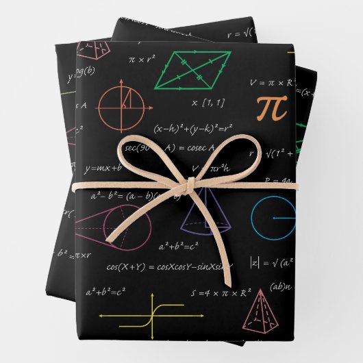 Farbenfrohe Mathematikgleichungen mathematische Fo Geschenkpapier Set (Beispiel)