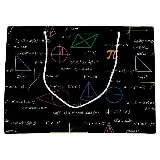 Farbenfrohe Mathematikgleichungen mathematische Fo Große Geschenktüte (Vorderseite)