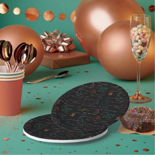 Farbenfrohe Mathematikgleichungen mathematische Fo Pappteller (Multi)