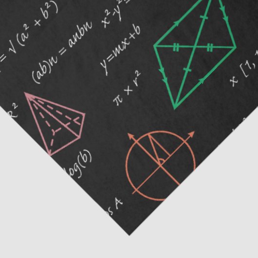 Farbenfrohe Mathematikgleichungen mathematische Fo Seidenpapier (Ausschnitt)