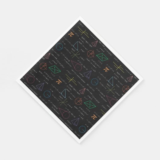 Farbenfrohe Mathematikgleichungen mathematische Fo Serviette (Ecke)