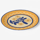 Farbenfrohe Matisse Abstrakte Blumen Künstlerisch Pappteller (Schrägansicht)