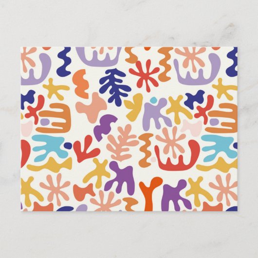 Farbenfrohe Matisse Abstrakte Gemusterte Postkarte (Vorderseite)