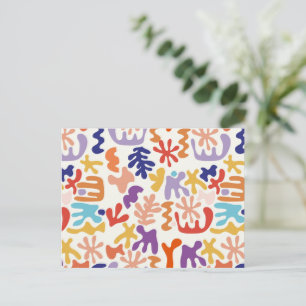 Farbenfrohe Matisse-Abstrakte Muster-Postkarte Postkarte