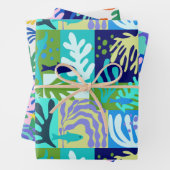 Farbenfrohe Matisse Paper Cutouts Inspiriert Ocean Geschenkpapier Set (Beispiel)