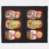 Farbenfrohe Matryoshka Dolls Fleecedecke (Vorderseite (Horizontal))