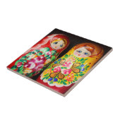 Farbenfrohe Matryoshka Dolls Fliese (Seite)
